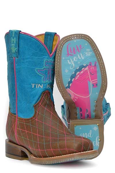 Tin Haul Little Kid's Hearts & Colts Western Boot