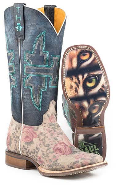 Tin Haul Women Wild Flower Cat Eyes Sole Western Boot