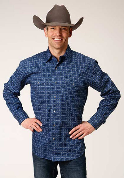 Roper Men's Long Sleeve Foulard Print Western Shirt