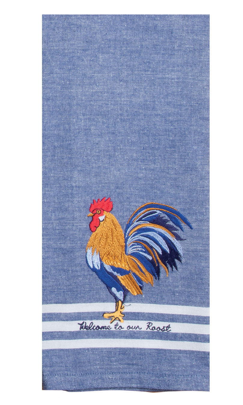 Kay Dee Designs - Blue Rooster Embroidered Tea Towel