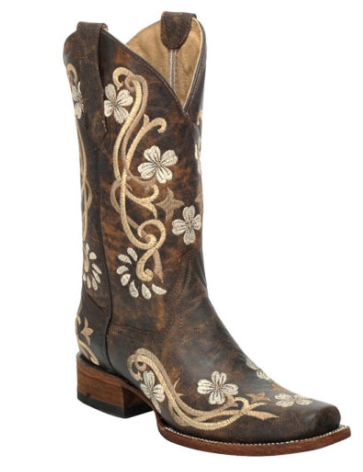 Circle G by Corral Women's Floral Embroidered Western Boots