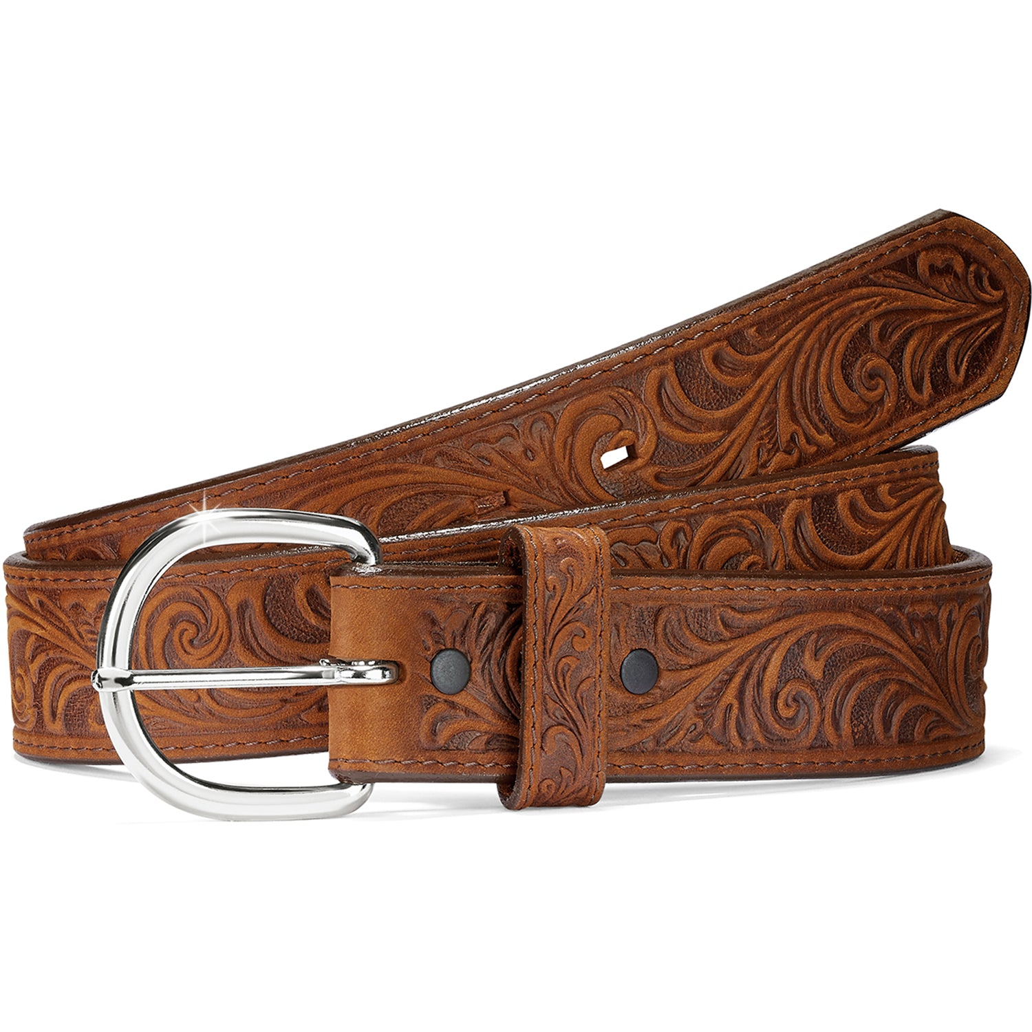 Men's Western Scroll Tooled Belt