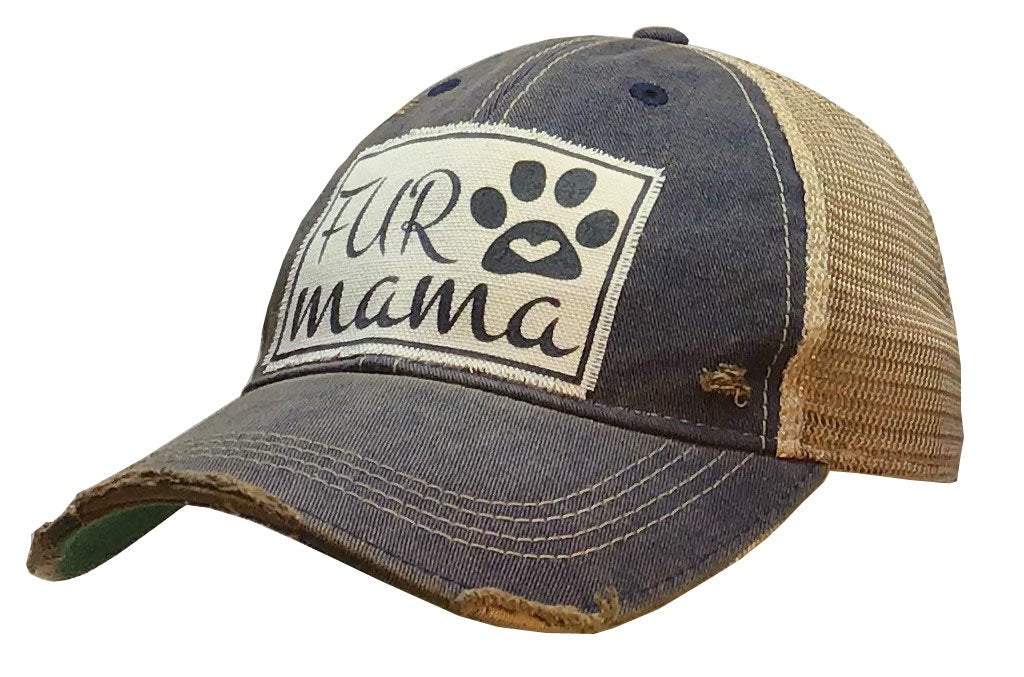 Vintage Life "Fur Mama" Distressed Trucker Cap