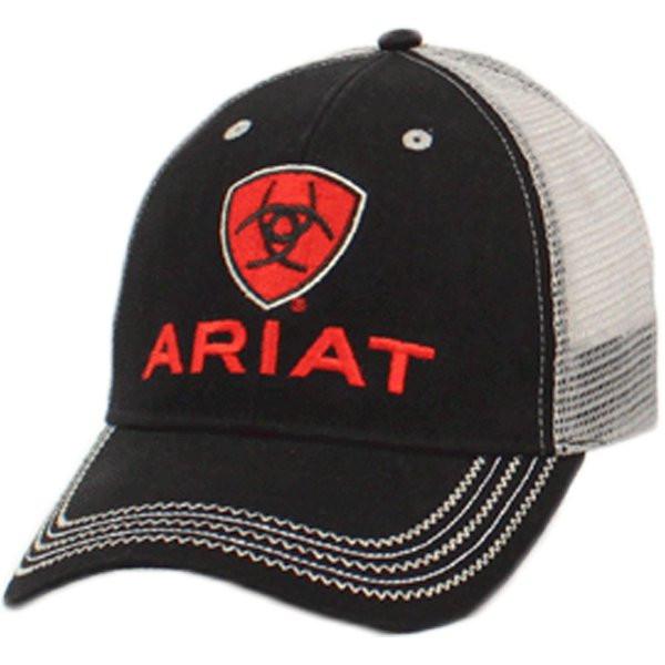 Ariat Men's Black & Red Logo Ball Cap