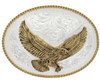 Montana Silversmith Silver Engraved Western Belt Buckle with Large Eagle