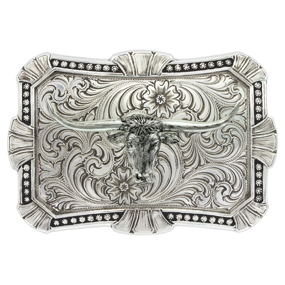 Montana Silversmith Antiqued Trailblazer Buckle with Longhorn