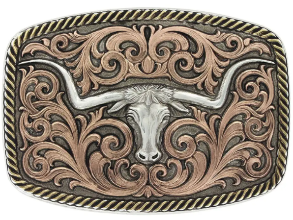 Montana Silversmith Tri-Color Champion Texas Longhorn Buckle
