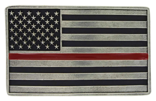 Montana Silversmith Stand Behind the Red Line Flag Buckle