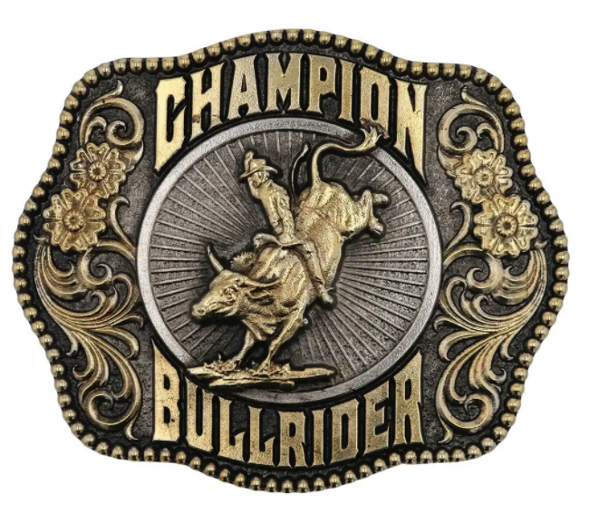 Montana Silversmith Champion Bull Rider Filigree Framed Attitude Belt Buckle