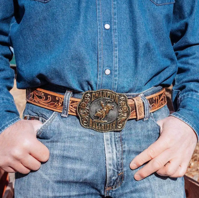 Western Cowboy Champion Bull Rider Rodeo Belt Buckle for Men 