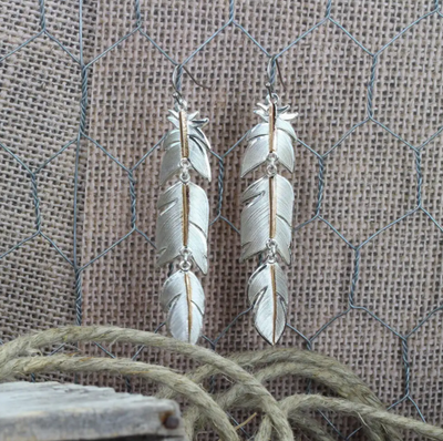 Montana Silversmiths Rose Gold Plume Feather Earrings