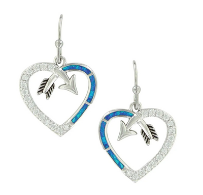 Montana Silversmiths Follow Your Arrow Opal Heart Earrings