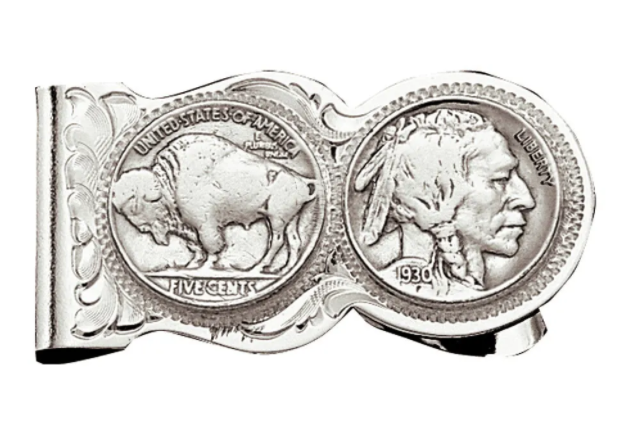 Montana Silversmith Buffalo Indian Nickel Scalloped Money Clip