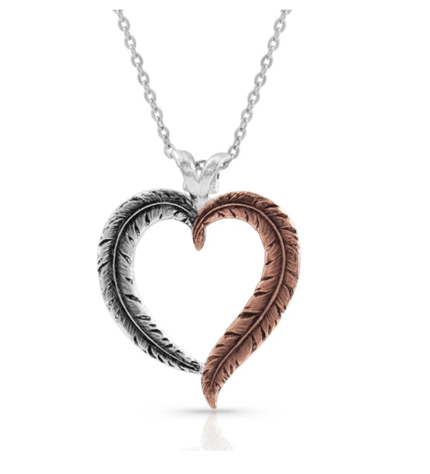 Montana Silversmith Hearts Aflutter Feather Necklace