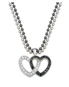 Montana Silversmith Crystal and Black Double Heart Pendant Necklace
