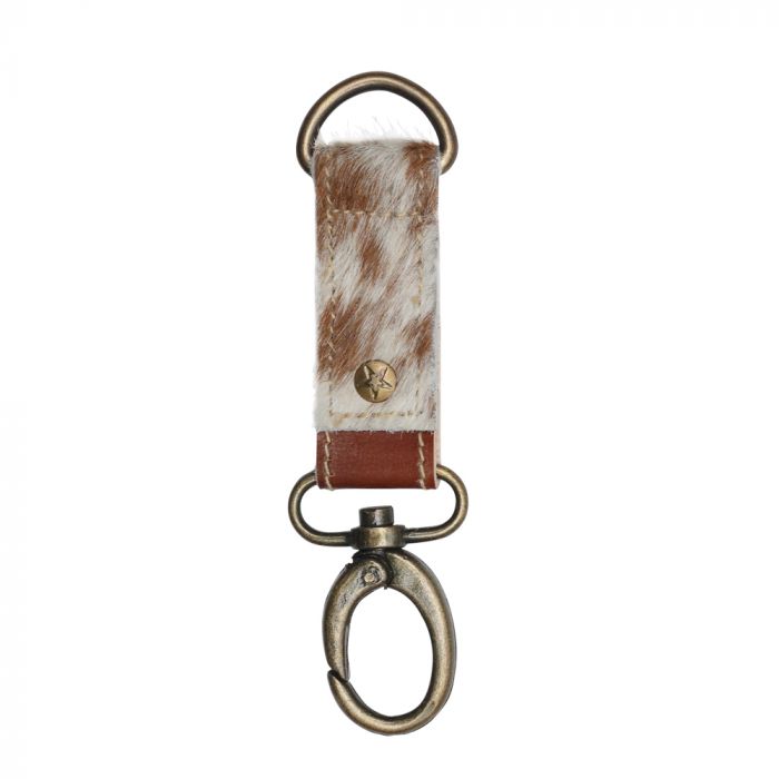 Myra Bag Brown & White Key Fob
