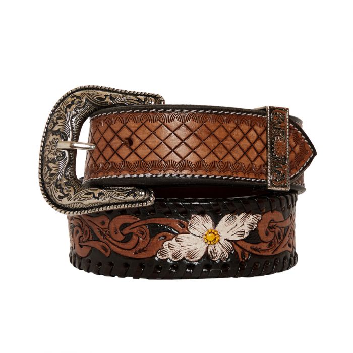 Myra Bag Checkered Hand-Tooled Leather Belt