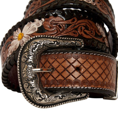 Myra Bag Checkered Hand-Tooled Leather Belt