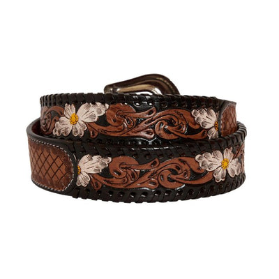 Myra Bag Checkered Hand-Tooled Leather Belt