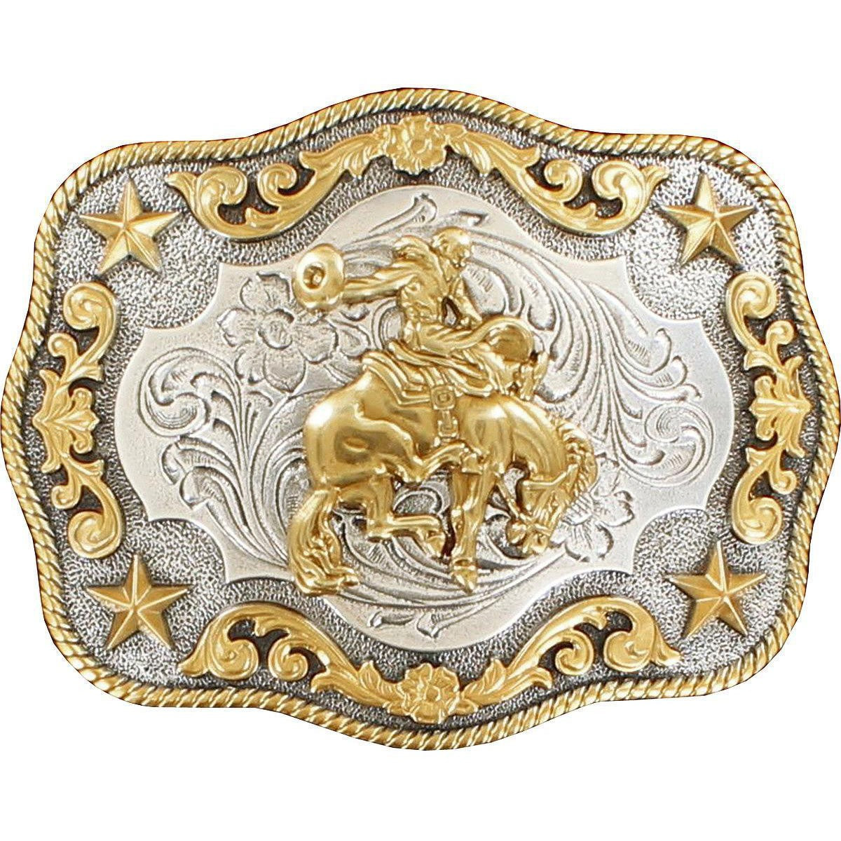 Nocona Men's Bronc Rope Edge Belt Buckle