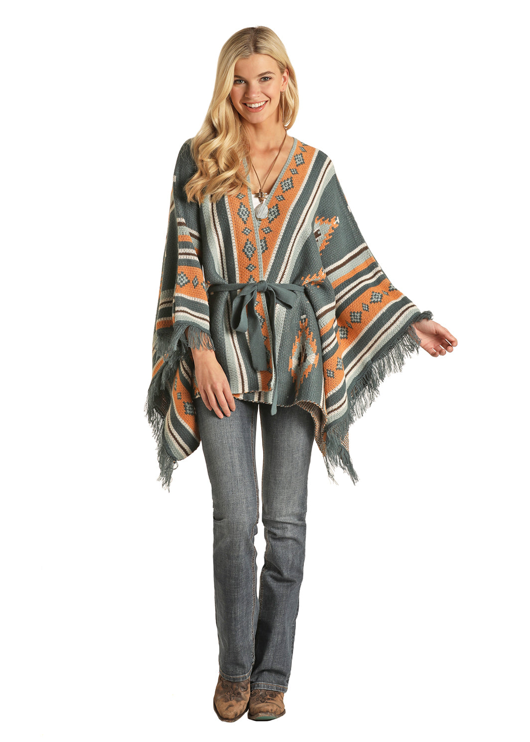 Panhandle Women's Poncho with Self Belt Panhandle Women's Poncho with Self Belt