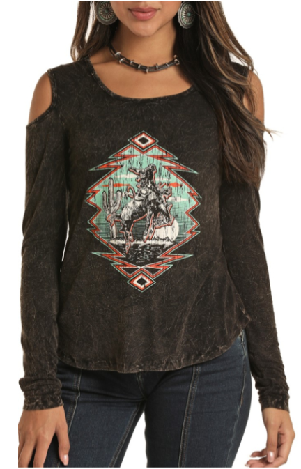 Panhandle Rock & Roll Cowgirl Bronc Rider Tee