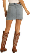 Rock & Roll Cowgirl Women's Distressed Denim Mini Skirt