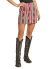Rock & Roll Cowgirl Women's Hot Pink Aztec Mini Skirt