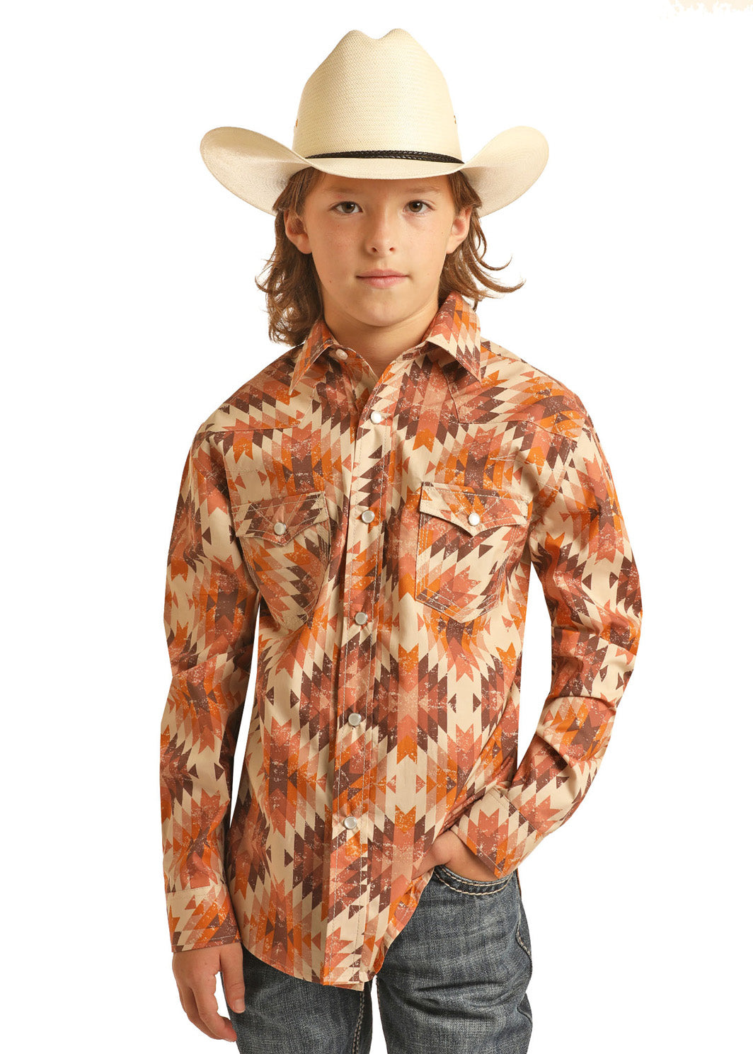 Rock & Roll Cowboy Boy's Hastings Retro Fit Shirt
