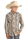 Panhandle Boy's Serape Stripe Western Shirt