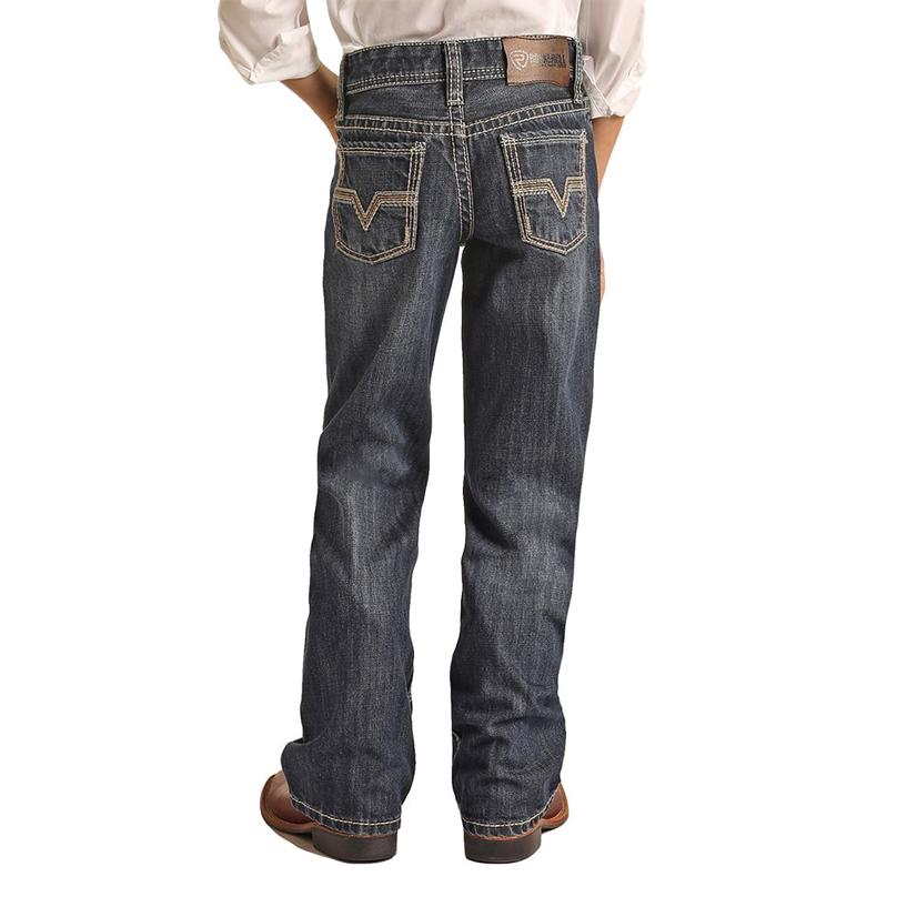 Rock and Roll Cowboy Boy's Dark Vintage Bootcut Jeans