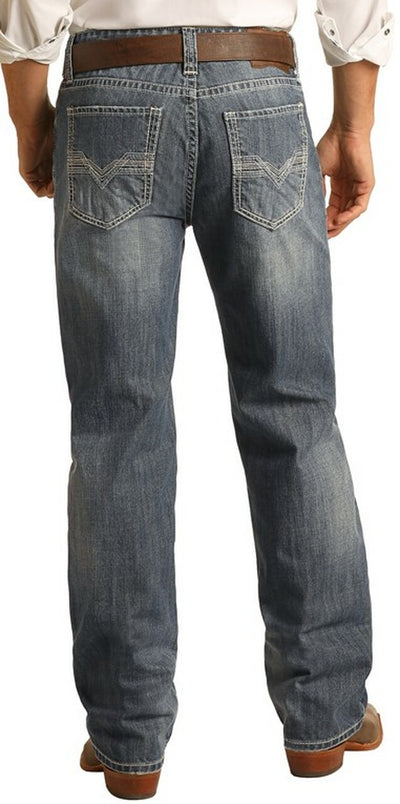 Rock & Roll Denim Men's Relaxed Fit Straight Bootcut Jeans