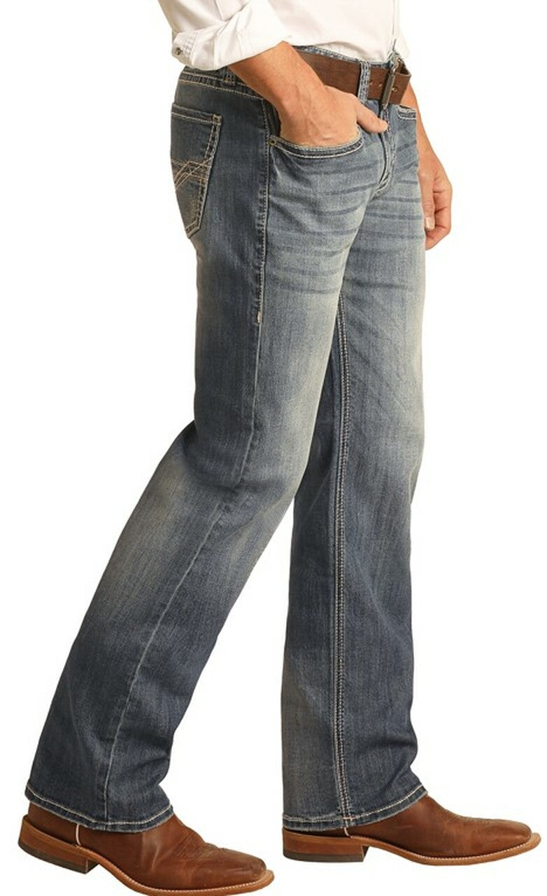 Rock & Roll Cowboy Men's Pistol Regular Fit Straight Leg Jeans M1P6181 38x30