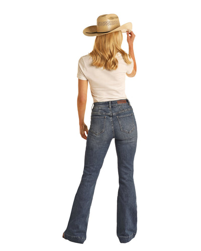 Rock & Roll Girl's Dark Wash Western Pocket Trouser Jeans RRGD5MR0GG -  Stockyard Style