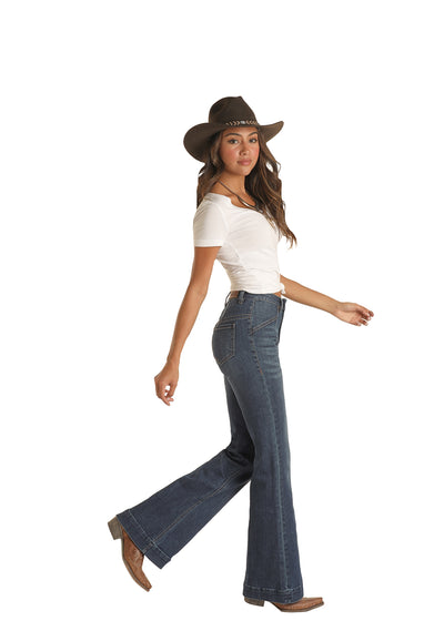 Wrangler Retro Women's Mae Jane Mid Rise Wide Leg Trouser Jean 1123367 |  Painted Cowgirl Western Store