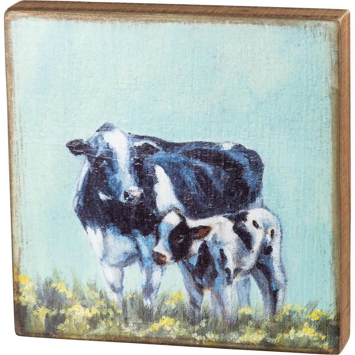 Primitives By Kathy - Box Sign Cow And Calf