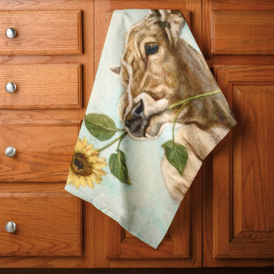 Primitives By Kathy - Kitchen Towel Cow Floral