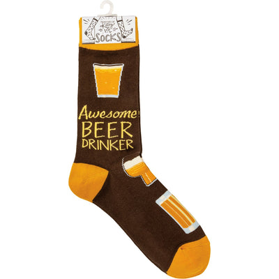 Primitives By Kathy - Socks Awesome Beer Drinker