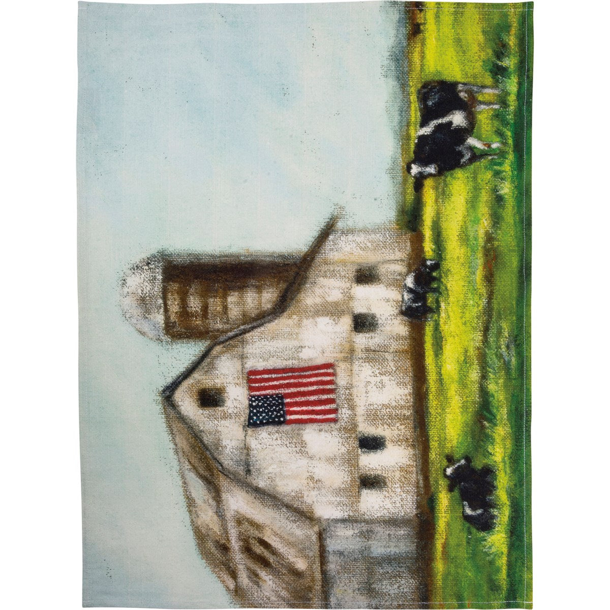Primitives By Kathy - Kitchen Towel Farm And Flag