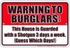 Signs 4 Fun - Warning to Burglars Parking Sign