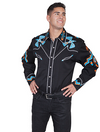 Scully Men's Long Sleeve Phoenix Embroidery Western Shirt