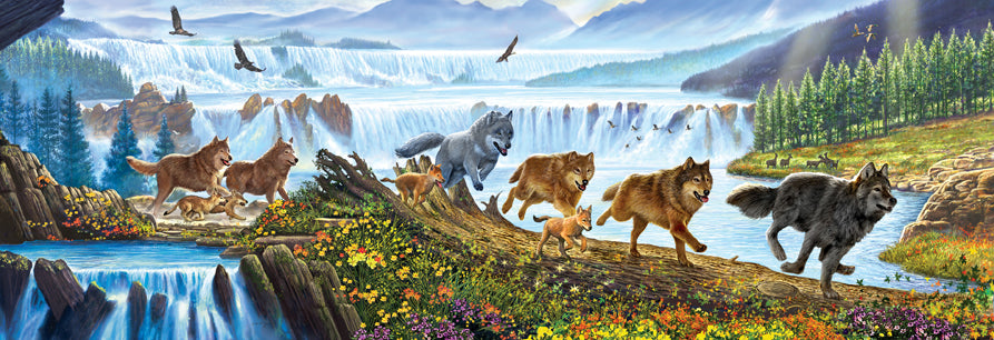 Wolves on the Run -500 Piece Puzzle