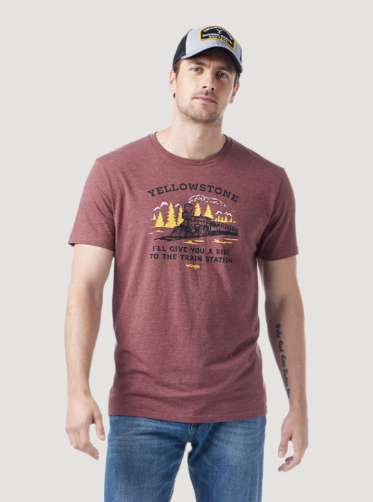 Wrangler Men's Yellowstone A Ride To The Train Station T-Shirt