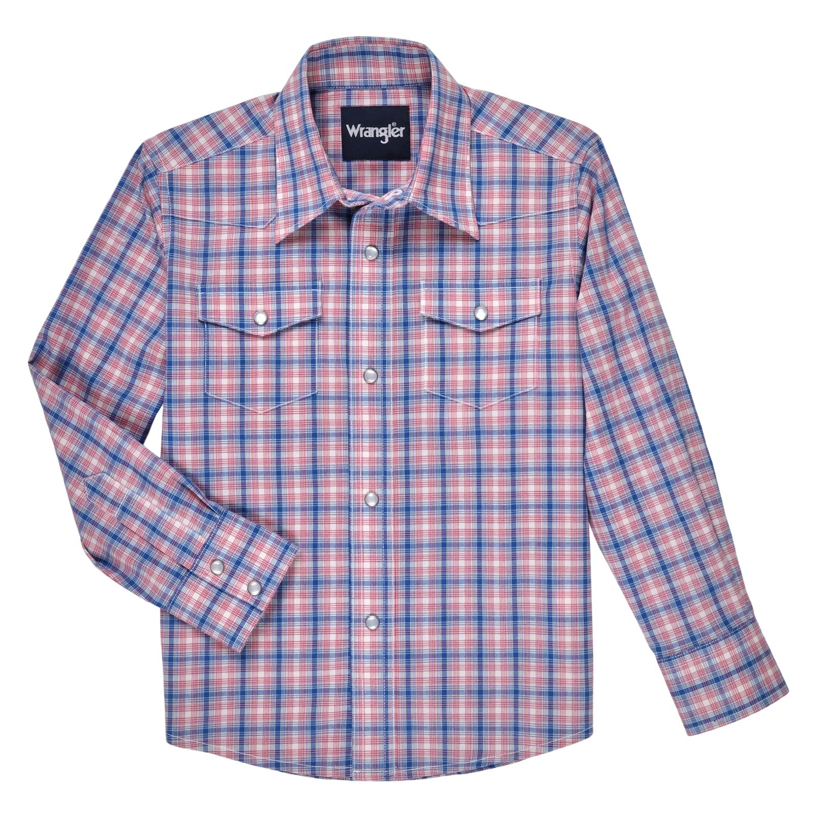 Wrangler Boy's Plaid Wrinkle Resist Shirt