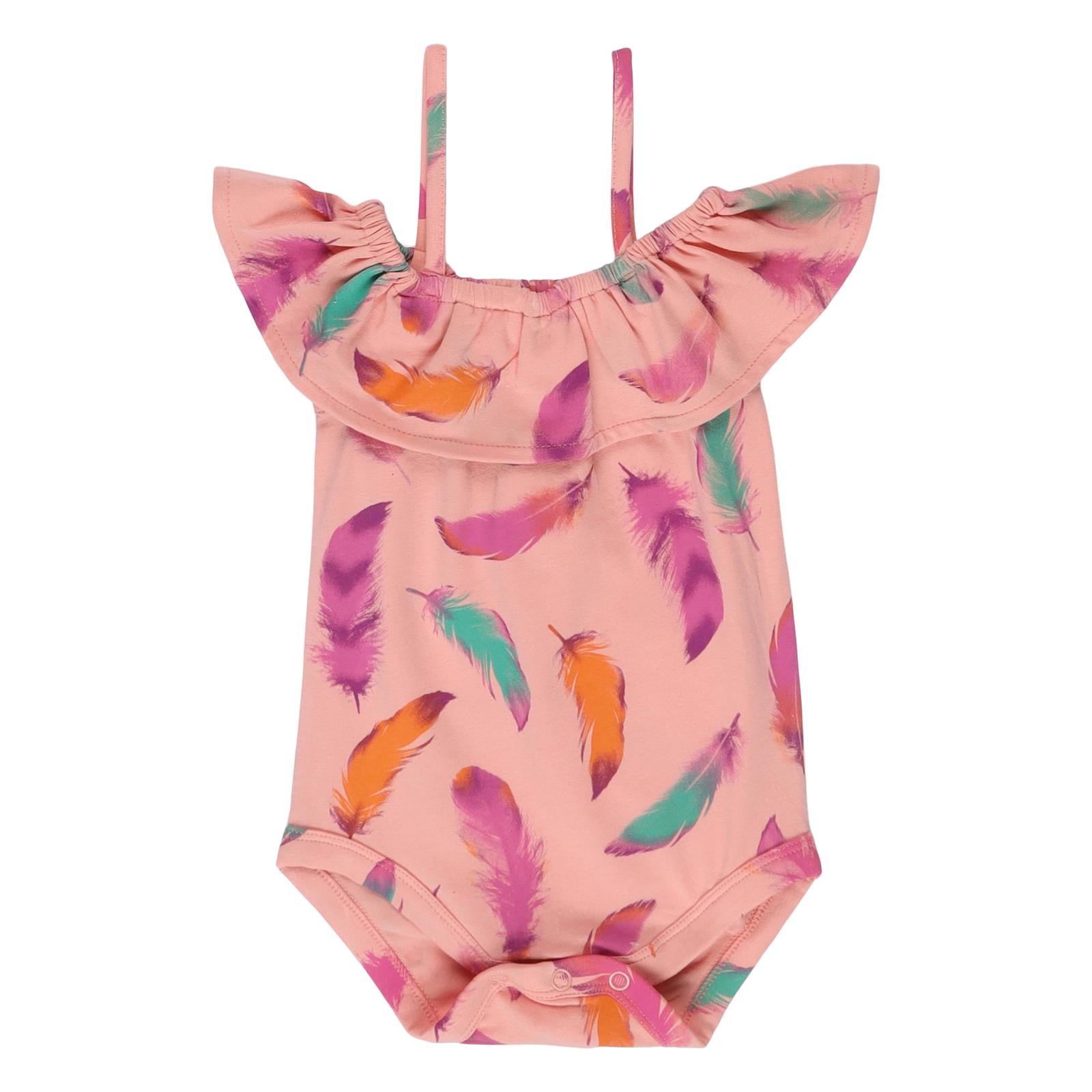 Wrangler Infant Girl's Feather Print Bodysuit