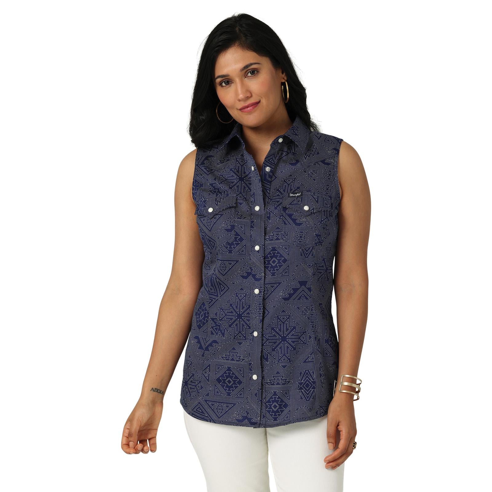 Wrangler Women's Sleeveless Retro Woven Shirt