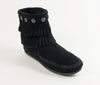 Minnetonka Women's Double Fringe Black Side Zip Boot