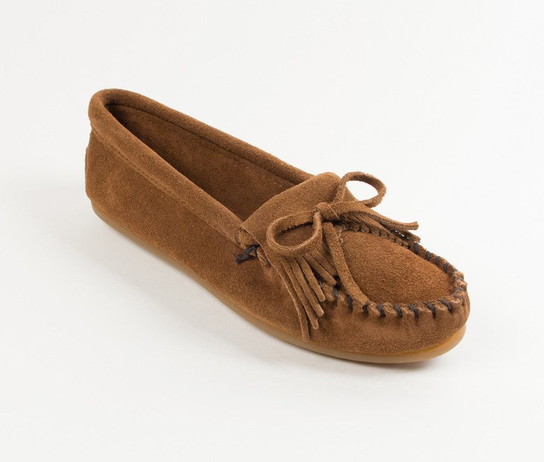 Minnetonka Women's Dusty Brown Kilty Hard Sole Moccasin
