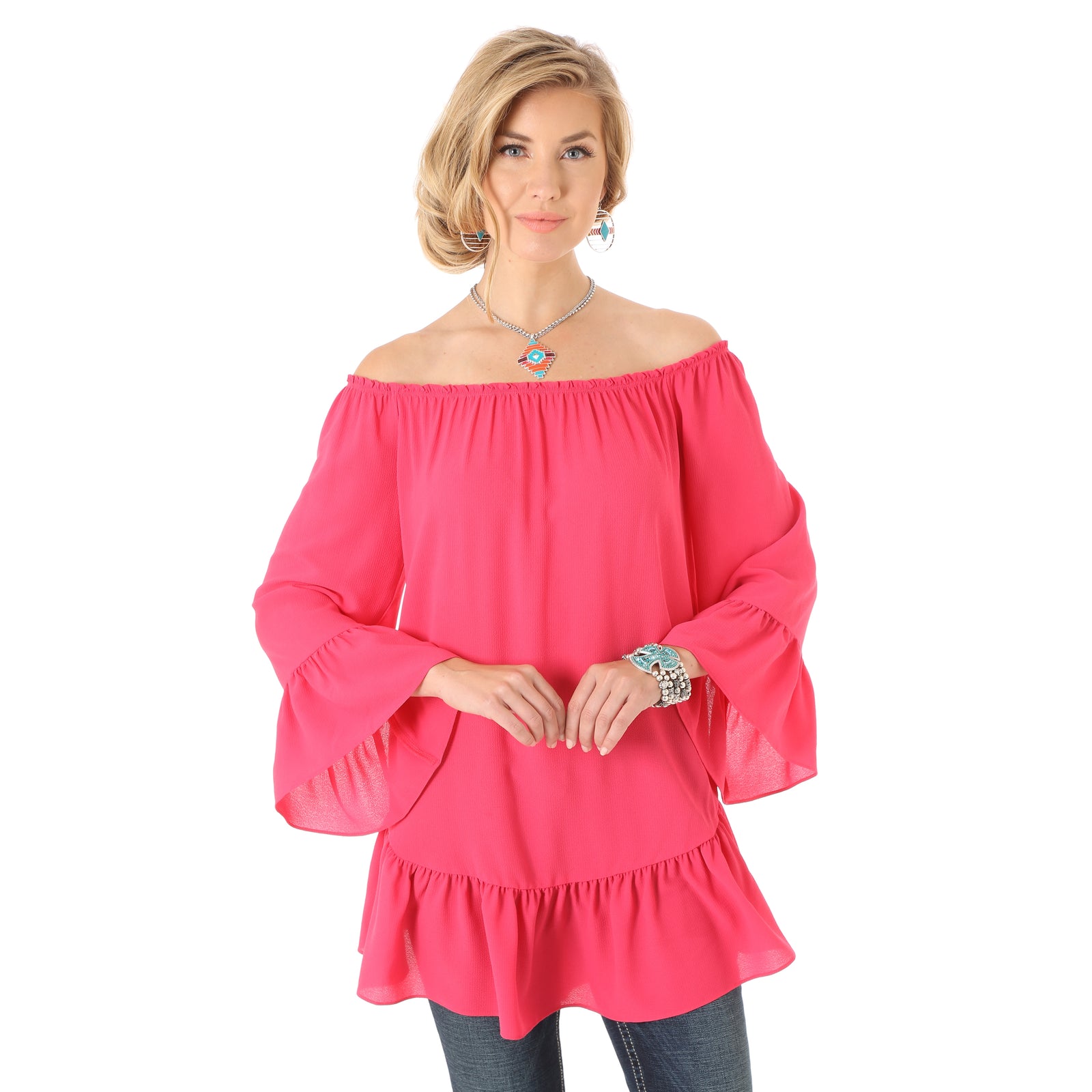 Wrangler Women's Peasant Western Top