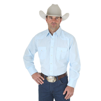 Wrangler Men's Sport Western Snap Shirt - Blue